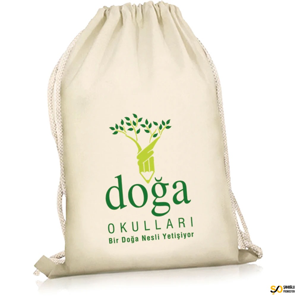 Büzgülü Ham Bez Çanta